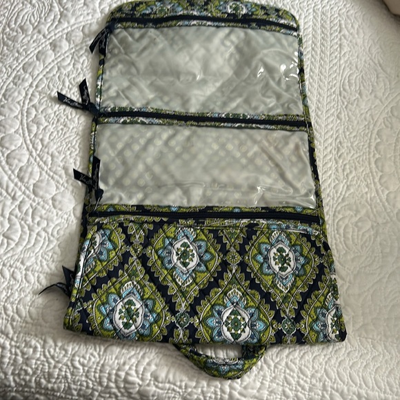 Vera Bradley Green and Blue Cosmetic Bag with Geometric Design - Picture 3 of 13